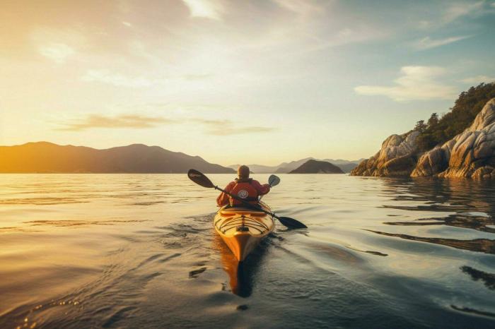Adventure lovers kayaking in the sea 30623898 Stock Photo at Vecteezy